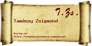 Tamássy Zsigmond névjegykártya