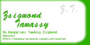 zsigmond tamassy business card