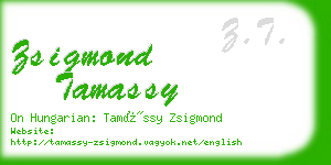 zsigmond tamassy business card